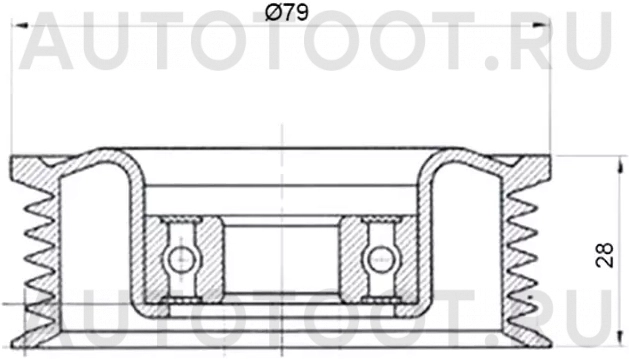 Ролик приводного ремня натяжной MAZDA 2/3 2007- (ручейковый) - Артикул STZ60115940 - Производитель Sat - Фото, Отзывы, Цены