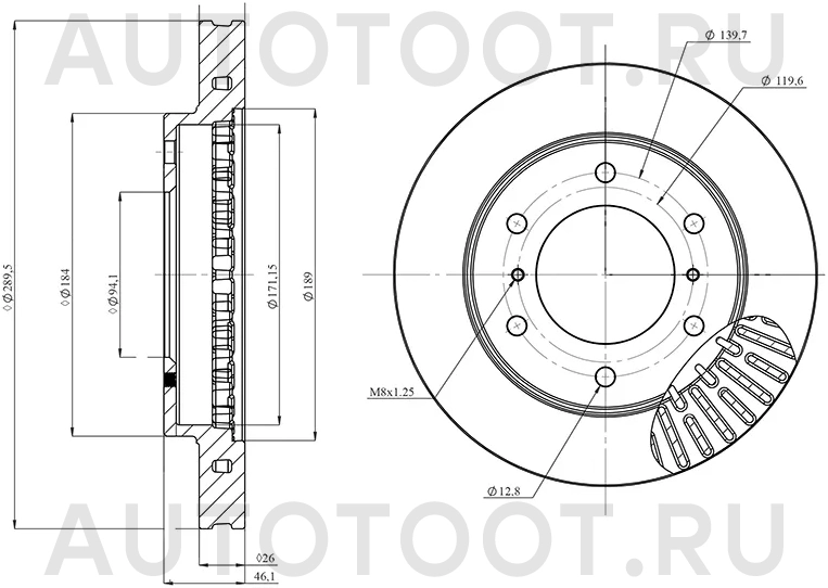 Диск тормозной (Спереди) Mitsubishi Pajero 99-20 / Montero 06 - Артикул HSDB0153 - Производитель Hosu - Фото, Отзывы, Цены