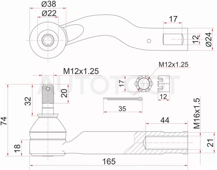 Наконечник рулевой TOYOTA IPSUM 01-09 2WD LH/4WD RH - Артикул ST4504649125 - Производитель Sat - Фото, Отзывы, Цены