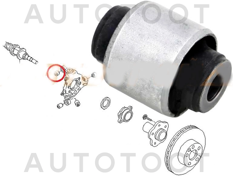 Сайлентблок задней цапфы верхний -RU641 Masuma для NISSAN MURANO, NISSAN TEANA, NISSAN SKYLINE, INFINITI FX35/45