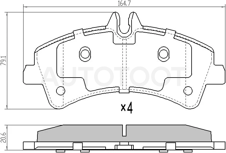 Колодки тормозные задние (4.6 тонны)
