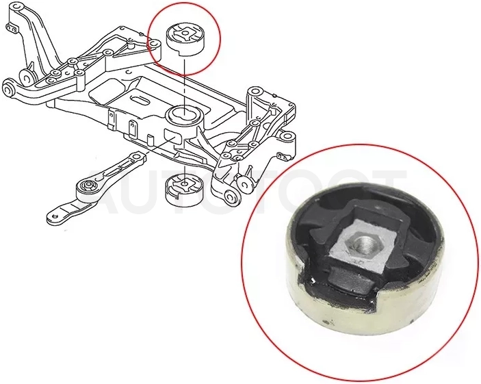 Сайлентблок подрамника Audi A3 03-13 / Q3 11-19 - Артикул ST1K0199868Q - Производитель Sat - Фото, Отзывы, Цены