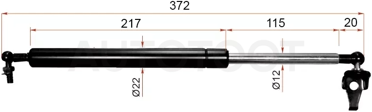 Амортизатор капота Toyota Camry (XV20) 96-02 / Lexus ES 96-01 / Toyota Camry 96-01 / Camry UAE/USA 96-01 / Windom 96-01 (Справа=Слева)