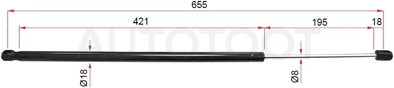 Амортизатор крышки багажника Land Rover Range Rover Sport 05-13 (Справа=Слева)