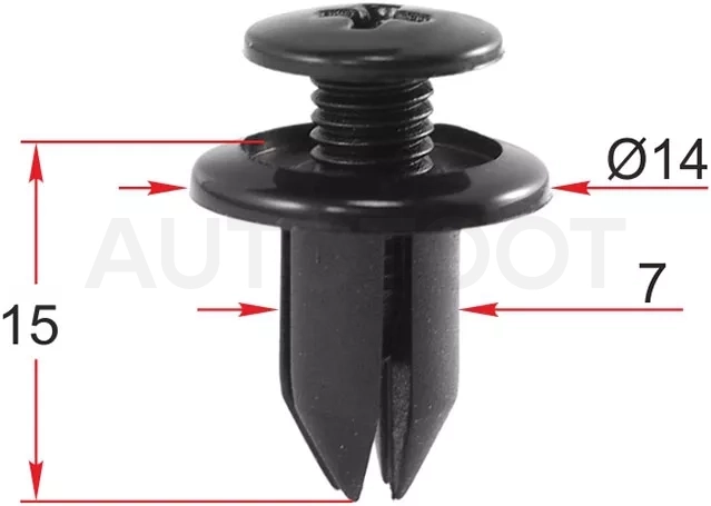 Клипса крепежная HONDA/MAZDA/GM (Продажа по 10шт) - Артикул STM12295 - Производитель Sat - Фото, Отзывы, Цены