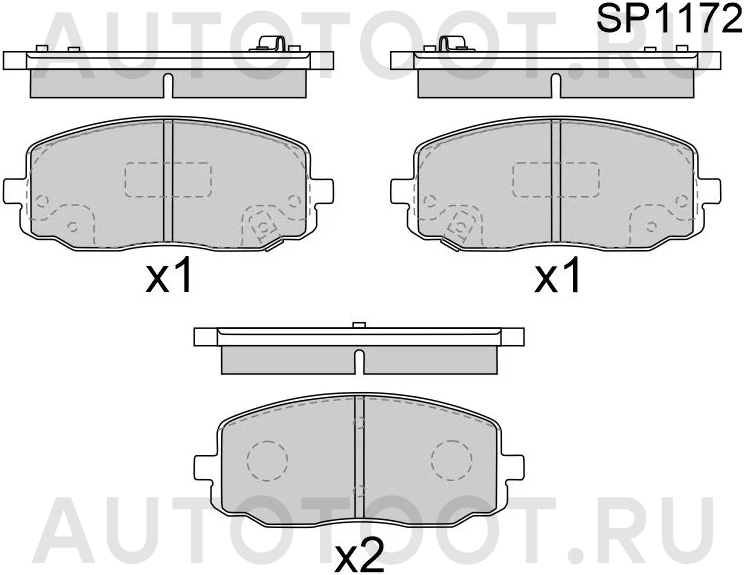 Колодки тормозные (Спереди) Hyundai i10 07-10 / i20 08-19 - Артикул SP1172 - Производитель Sangsin - Фото, Отзывы, Цены