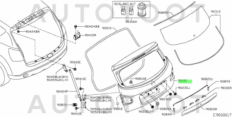 Дверь задняя (крышка багажника) -STDT650750 Sat для NISSAN QASHQAI, NISSAN DUALIS