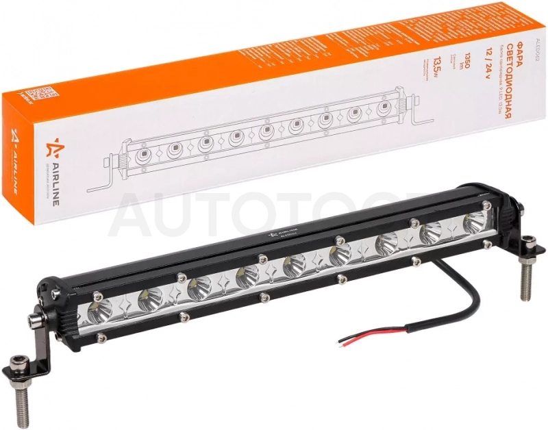 Фара (балка) светодиодная однорядная, 9LED, направленный свет, 13.5Вт, 264x30x47мм, 12/24В