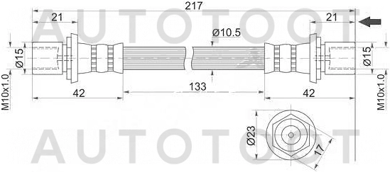Шланг тормозной задний левый=правый -ST9094702974 Sat для TOYOTA CROWN
