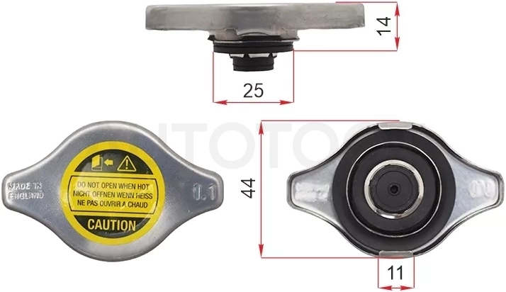 Крышка радиатора HONDA L13/L15/B20B/D16A/ TOYOTA 1-3ZZ/1-2AZ (1,1)