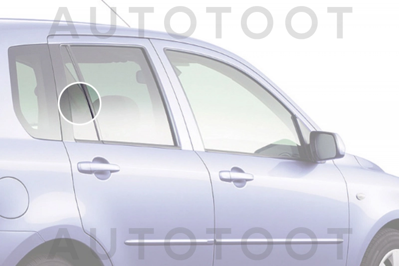 Стекло форточки (уголок) задней правой двери -  для MAZDA 2 (DEMIO)