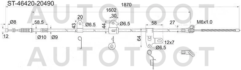 Трос ручника -  для TOYOTA PREMIO