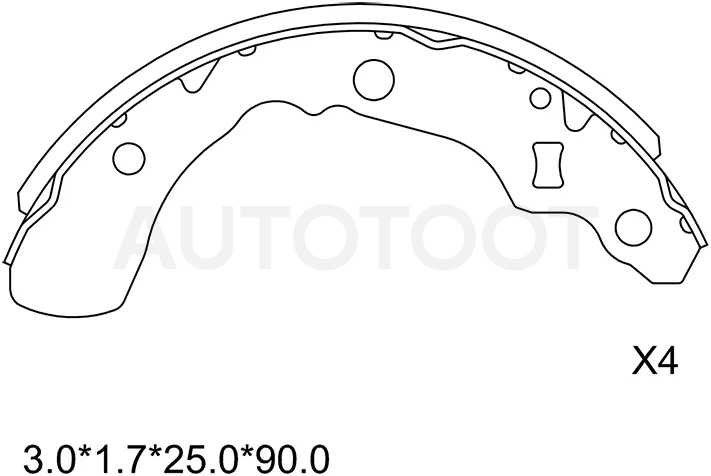 Колодки тормозные барабанные Toyota Passo 04-10 / Daihatsu Boon 04-10