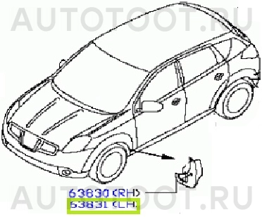 Брызговик передний левый -  для NISSAN QASHQAI