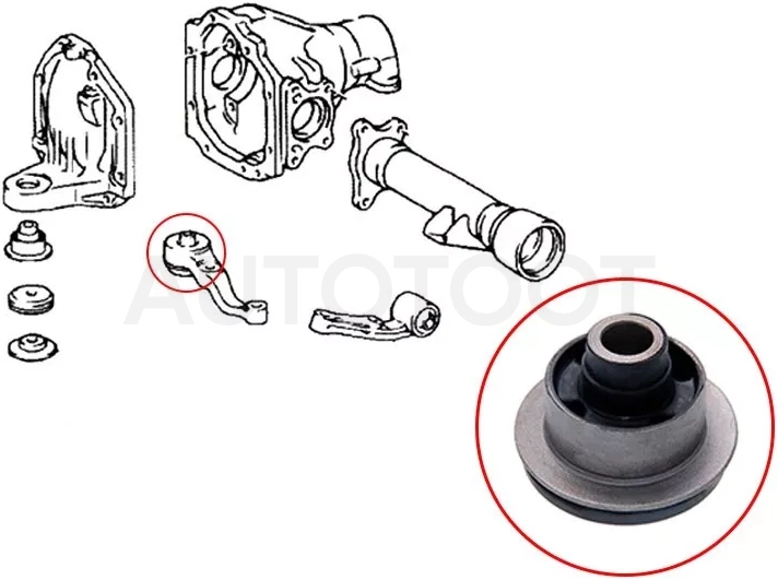 Сайлентблок редуктора Toyota Land Cruiser (J100) 98-07 / Lexus LX 98-07 - Артикул ST5238060030B - Производитель Sat - Фото, Отзывы, Цены