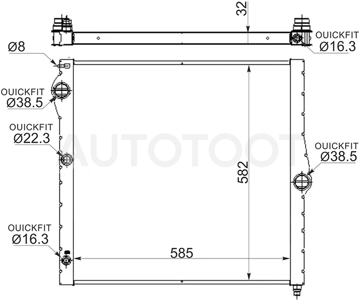 Радиатор BMW X5 06-18 / X6 08-20 - Артикул BW0010072 - Производитель Sat - Фото, Отзывы, Цены