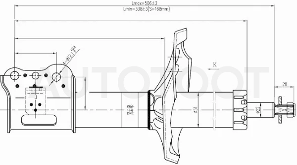 Стойка передняя Mazda 626 97-02 / Capella 97-02 - Артикул STGE4T34900A - Производитель Sat - Фото, Отзывы, Цены