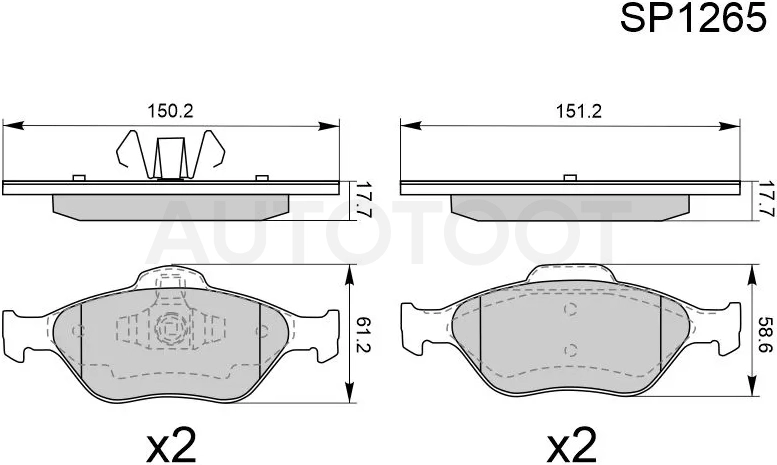 Колодки тормозные (Спереди) Ford Fiesta 95-02 / Fusion 02-12 / Mazda Demio 02-07 / Ford Puma 97-03 / Mazda 2 02-07 / Verisa 04-15