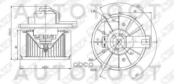 Мотор отопителя салона -ST8710360220 Sat для LEXUS LX470, TOYOTA LAND CRUISER