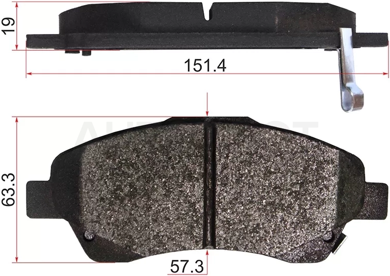 Колодки тормозные (Спереди) Toyota Avensis (T250) 03-08 / Corolla Verso 04-09