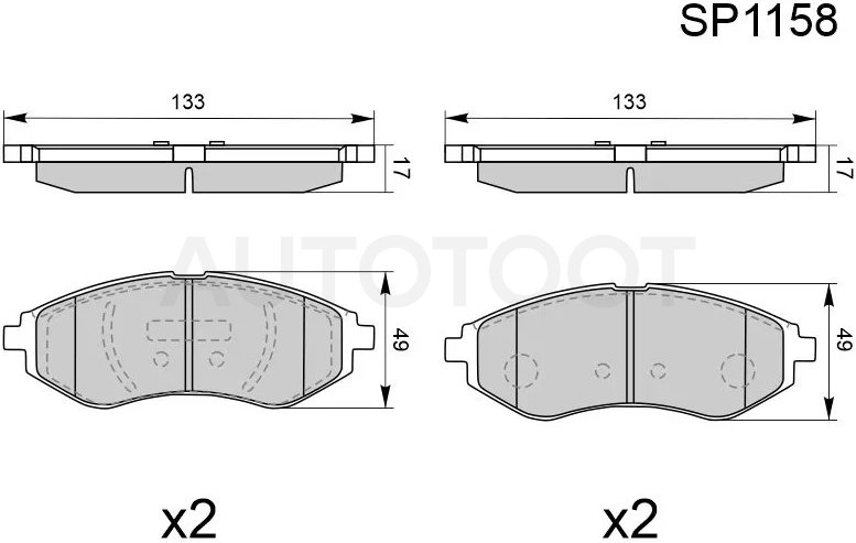 Колодки тормозные (Спереди) Chevrolet Aveo 02-15 / Daewoo Kalos 02-08 / LADA Kalina 13-18