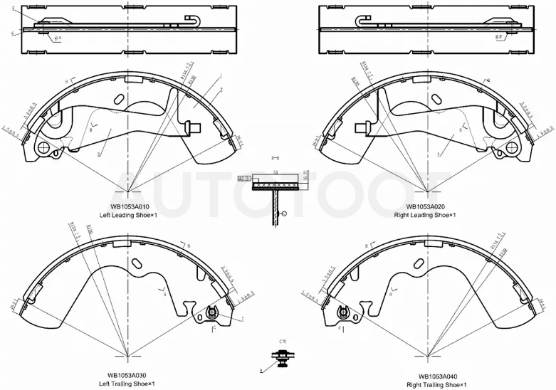 Колодки тормозные барабанные Hyundai Sonata 98-01 / Kia Soul 08-11