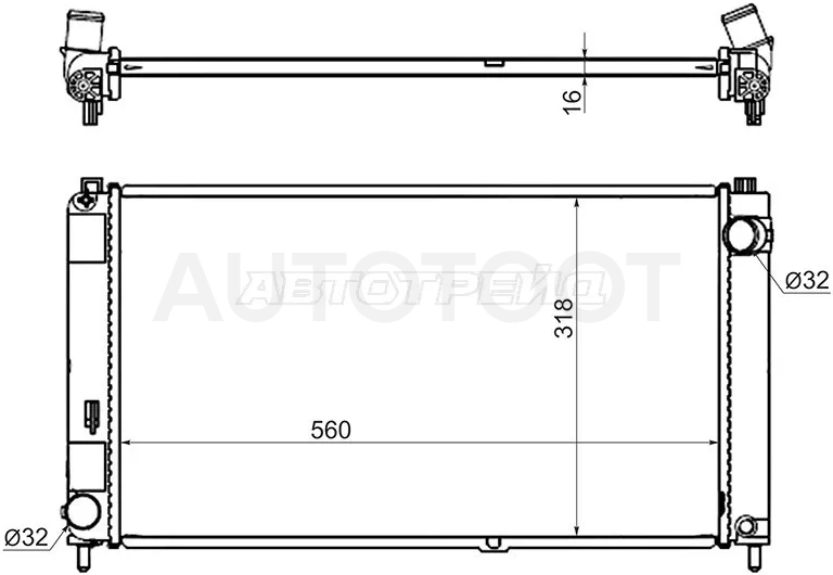 Радиатор LADA Granta 11- / Datsun mi-Do 14-21 / on-DO 14-19 / LADA Granta Cross 18- / Granta Sport 13-18 / Kalina 04-18 / Kalina Cross 14-18