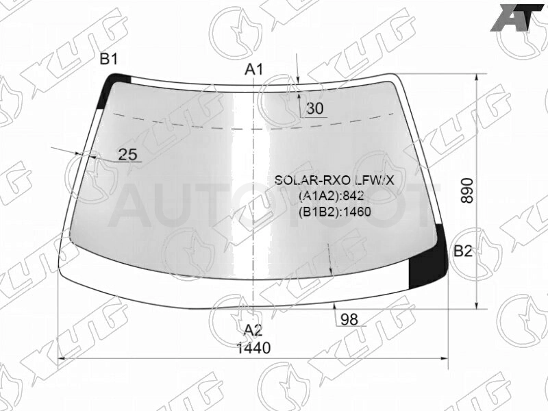 Стекло лобовое атермальное TOYOTA MARK-II /CHASER 96-01(Solar-X защита от ультрафиоле