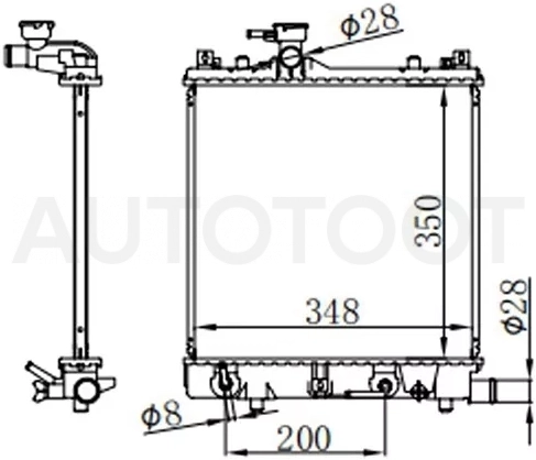 Радиатор Suzuki Wagon R 08-12 - Артикул SK00033 - Производитель Sat - Фото, Отзывы, Цены