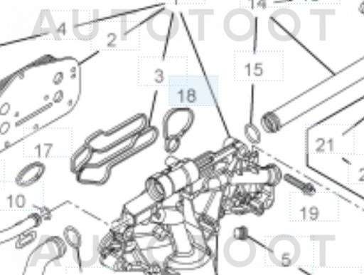 Прокладка корпуса масляного фильтра 55353321 -55353321 General Motors для CHEVROLET CRUZE