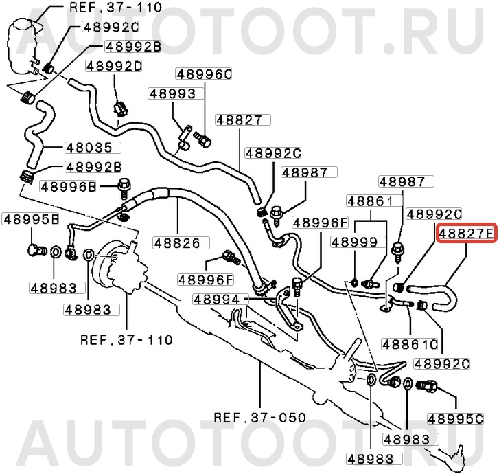Патрубок возвратный ГУР -  для MITSUBISHI LANCER, MITSUBISHI OUTLANDER