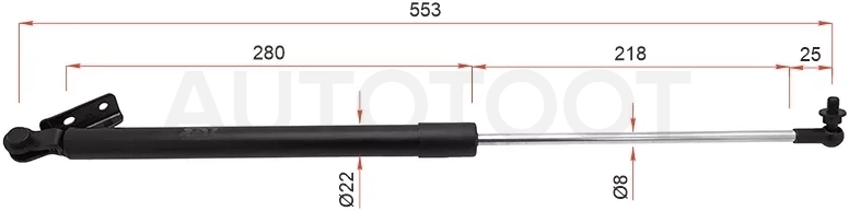 Амортизатор крышки багажника Subaru Forester 02-08 (Слева) - Артикул ST63269SA010 - Производитель Sat - Фото, Отзывы, Цены
