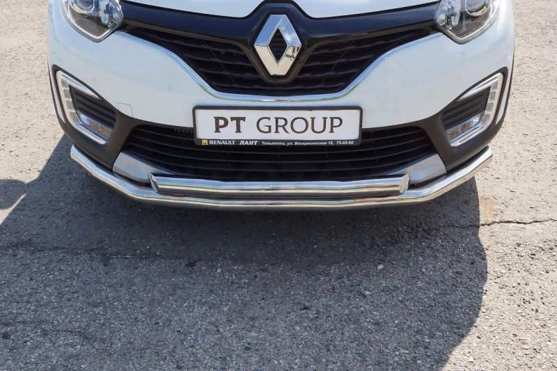 RENAULT Kaptur 2016- Защита переднего бампера двойная Ø63/63мм (НПС) - Артикул RKA220201 - Производитель PT Group - Фото, Отзывы, Цены