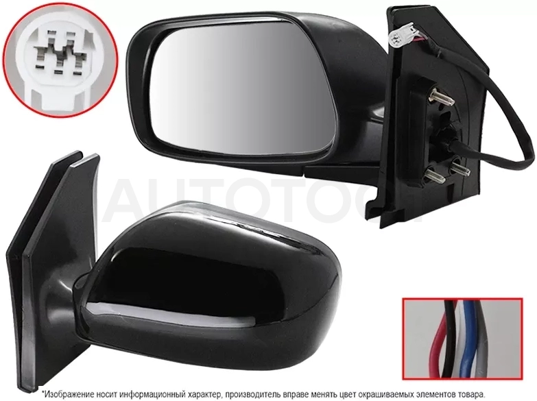 Зеркало Toyota Allion (T240) 01-07 / Premio 01-07 (Слева/ Обогрев/ Регулировка/ 5 контактов)