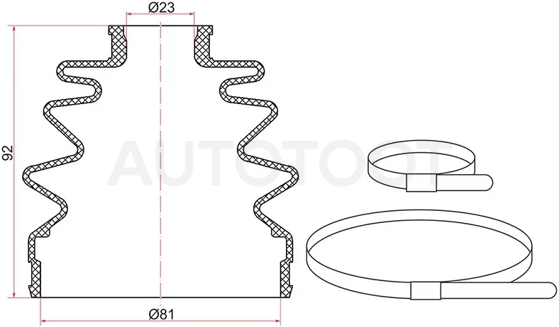 Пыльник шруса наружный FORD FOCUS II 04-11/C-MAX 03-10
