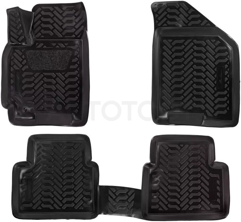 Ковры для Chevrolet Lacetti (04-12), 4 шт., выс. борт, 3D с подпятником, ТЭП, черн.