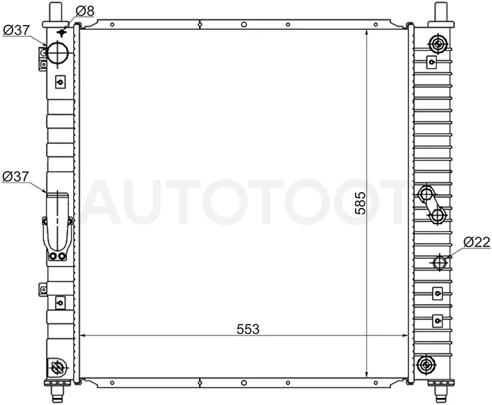 Радиатор SsangYong Rexton 01-07 - Артикул SY000132 - Производитель Sat - Фото, Отзывы, Цены