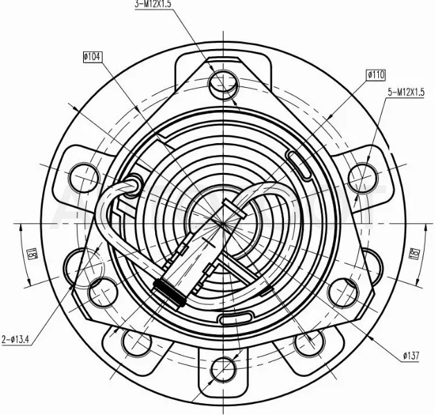 Ступичный узел перед OPEL ASTRA H/ZAFIRA (5 шпилек) 05 - Артикул ST1603254 - Производитель Sat - Фото, Отзывы, Цены