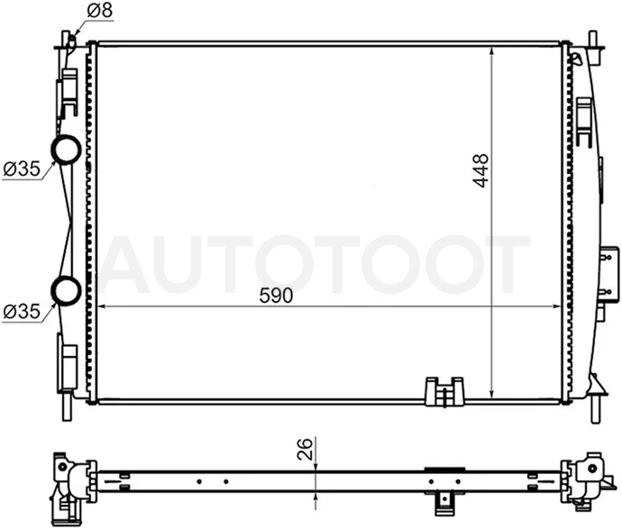 Радиатор Nissan Qashqai 06-13 / Qashqai+2 08-14 - Артикул NS0013 - Производитель Sat - Фото, Отзывы, Цены