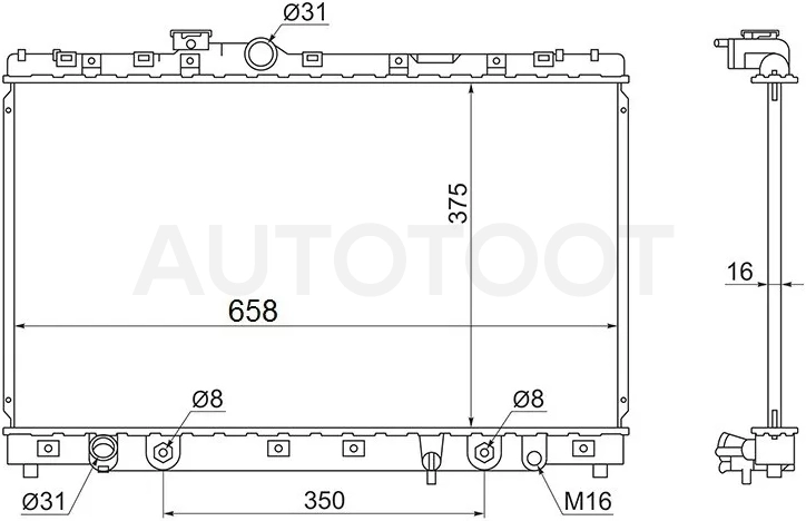Радиатор Lexus IS 98-05 / Toyota Altezza 98-05 - Артикул TY00055SXE - Производитель Sat - Фото, Отзывы, Цены