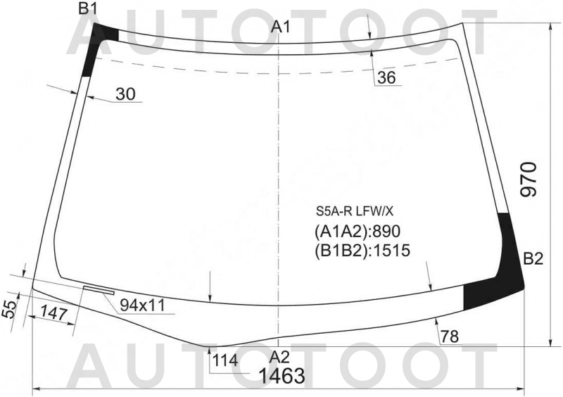 Стекло лобовое в клей -  для HONDA CIVIC
