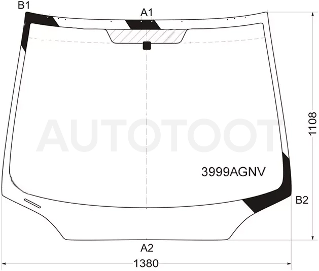 Стекло лобовое (4D SED) Honda Civic 05-12 / Civic USA 05-08 - Артикул 3999AGNV - Производитель FUYAO - Фото, Отзывы, Цены