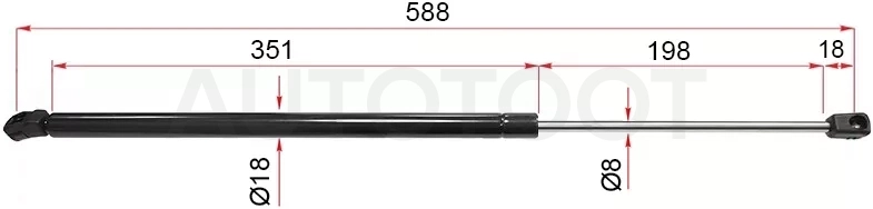 Амортизатор крышки багажника Citroen C4 Picasso 07-14 / Grand C4 Picasso 07-14 (Справа=Слева)