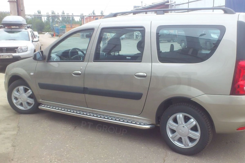LADA Largus 2012- Защита порогов с алюм. площадкой Ø51мм (НПС) - Артикул LLA220302 - Производитель PT Group - Фото, Отзывы, Цены