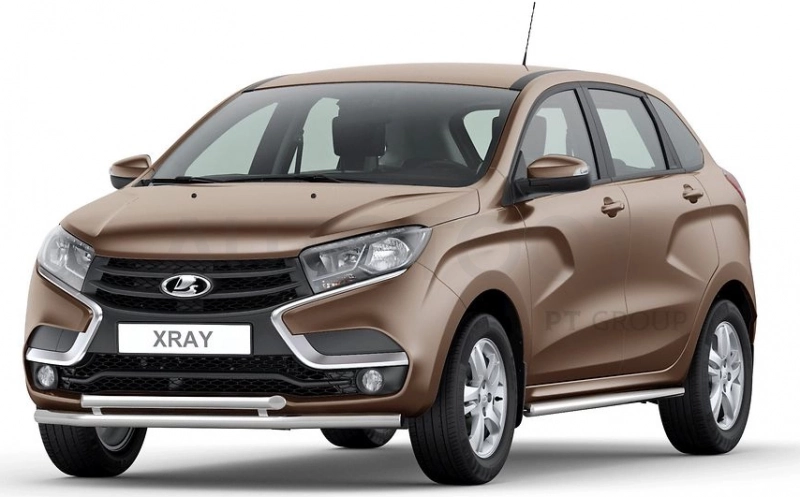 LADA XRay 2016-  Защита переднего бампера двойная Ø51/51мм (НПС) - Артикул LXR220201 - Производитель PT Group - Фото, Отзывы, Цены