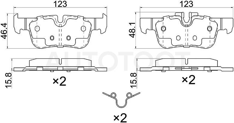Колодки тормозные (Сзади) BMW X1 15-22 / 2-Series 17- / 2-Series Active Tourer 14- / 2-Series Gran Tourer 15-18