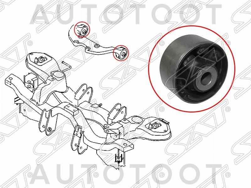Сайлентблок подушки дифференциала -MZAB104 Febest для MAZDA 6 (ATENZA)