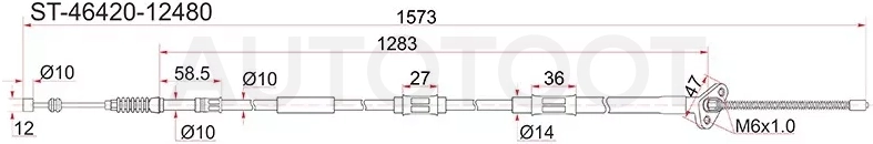 Трос ручника TY Sprinter Carib AE114/115 4WD 95-02, - RH