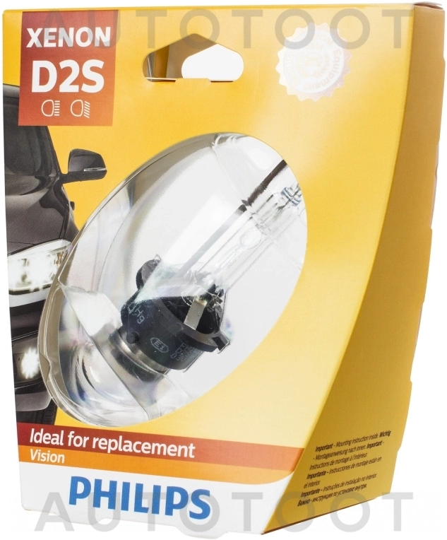Лампа ксеноновая D2S PHILIPS Vision 4400K 85V 35W, 1 шт - Артикул 85122VIS1 - Производитель Philips - Фото, Отзывы, Цены