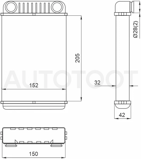 Радиатор отопителя салона Chevrolet Aveo 11-15 / Cobalt 13 - Артикул STCVA63950 - Производитель Sat - Фото, Отзывы, Цены